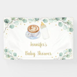 Baby brütet Kaffeegeniefer Babydusche Banner