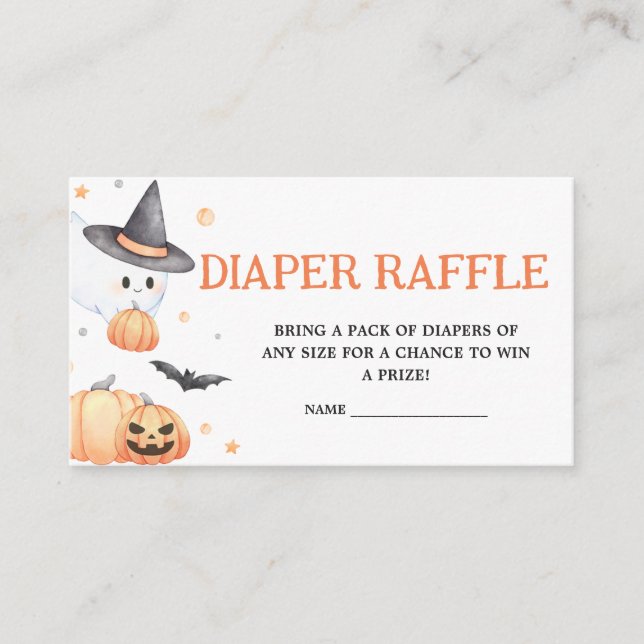 Baby brütet Orange Halloween Diaper Raffle Begleitkarte (Vorderseite)