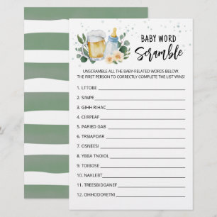 Baby brütet Word Scramble Baby Shower Game