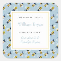 Baby Buchzeichen Sky Blue Honey Bees