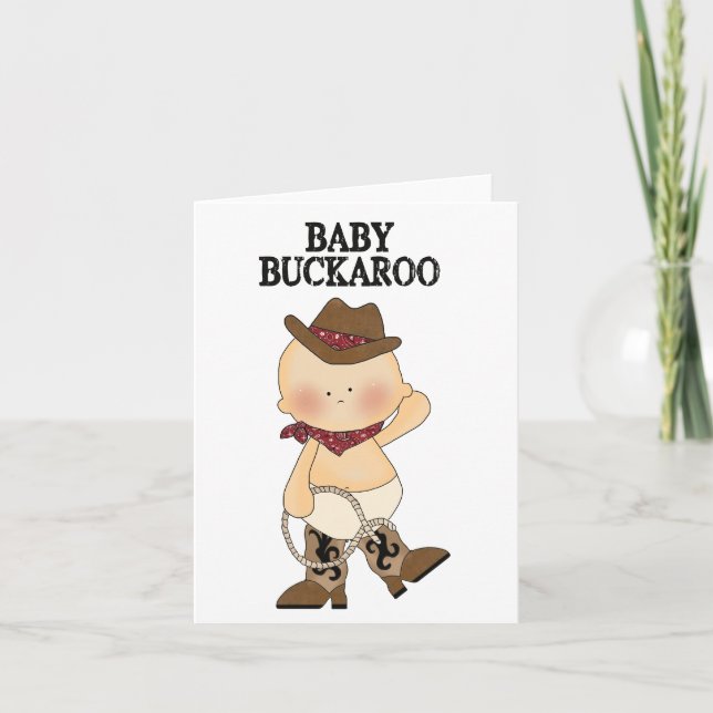 Baby Buckaroo Western Custom Birth Ankündigung (Vorderseite)