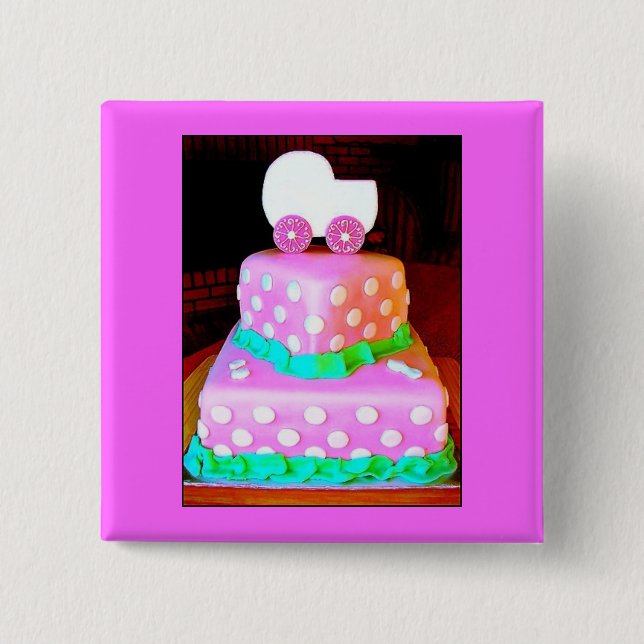 Baby Buggy Cake - Girl Button (Vorderseite)