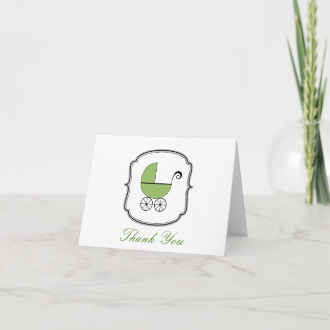 Baby Buggy Dankeschön Karte (Vorderseite)