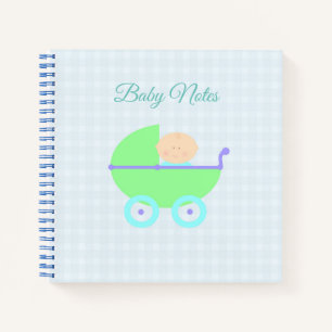 Baby-Buggy für Gingham-Notebook Notizbuch