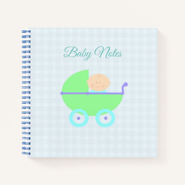 Baby-Buggy für Gingham-Notebook Notizbuch (Vorderseite)