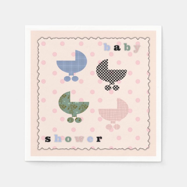Baby Buggy Girl Babyduschpapier Napkins Serviette (Vorderseite)