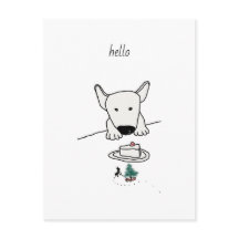 Baby Bull Terrier trifft ersten Freund