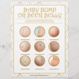 Baby-Bump oder Bierbauch [goldene Linien] Briefbogen