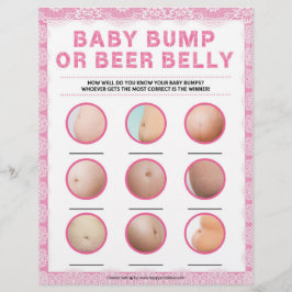 Baby Bump oder Bierbauch [Luxus-Spitze [rosa] Briefbogen