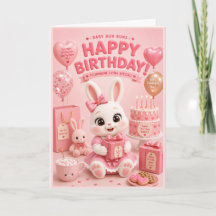 Baby Bun Buns Geburtstagskarte für Mädchen mit Moc