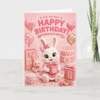 Baby Bun Buns Geburtstagskarte für Mädchen mit Moc Karte