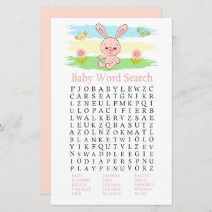 Baby bunny Baby Shooter Word Search Game