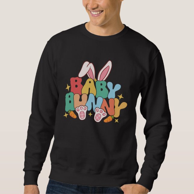Baby Bunny Ears Pink Buffalo Plaid For Easter Day  Sweatshirt (Vorderseite)