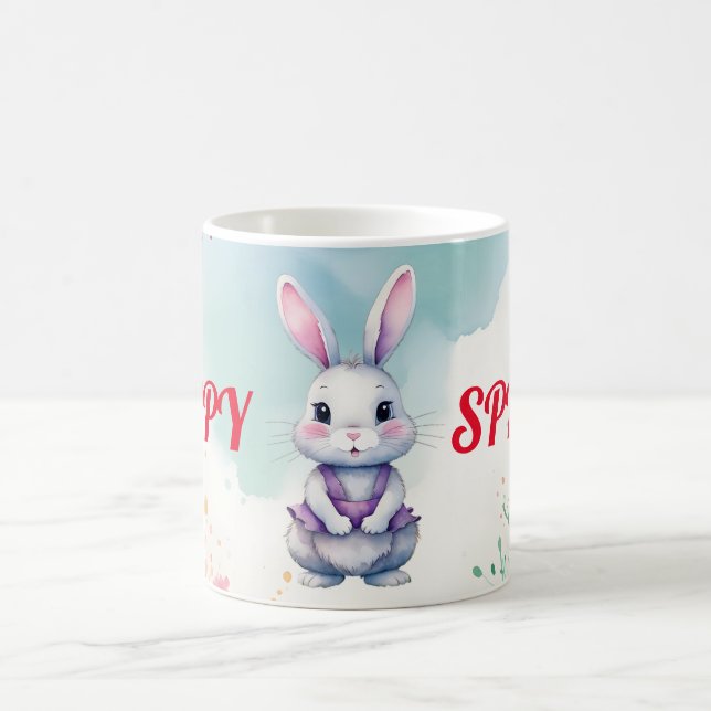 Baby Bunny im Frühjahr Kaffeetasse (Mittel)