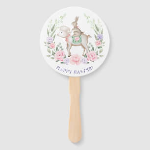 Baby Bunny & Lamb Frühlingsblumen Ostern Party Fächer