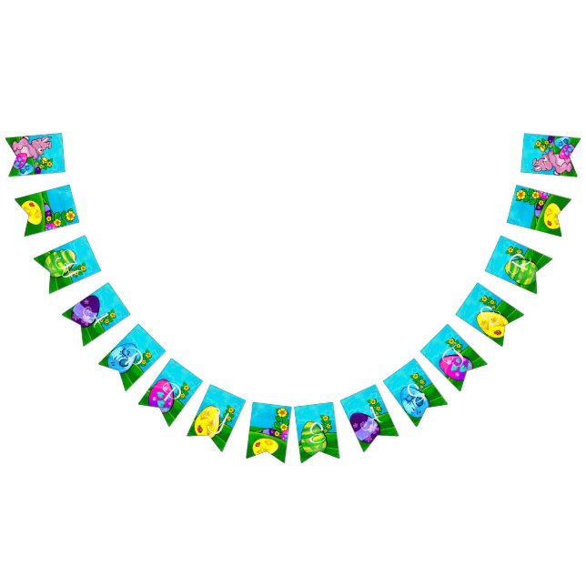 Baby Bunny Oaster HAPPY EASTER Wimpelkette (Alle)