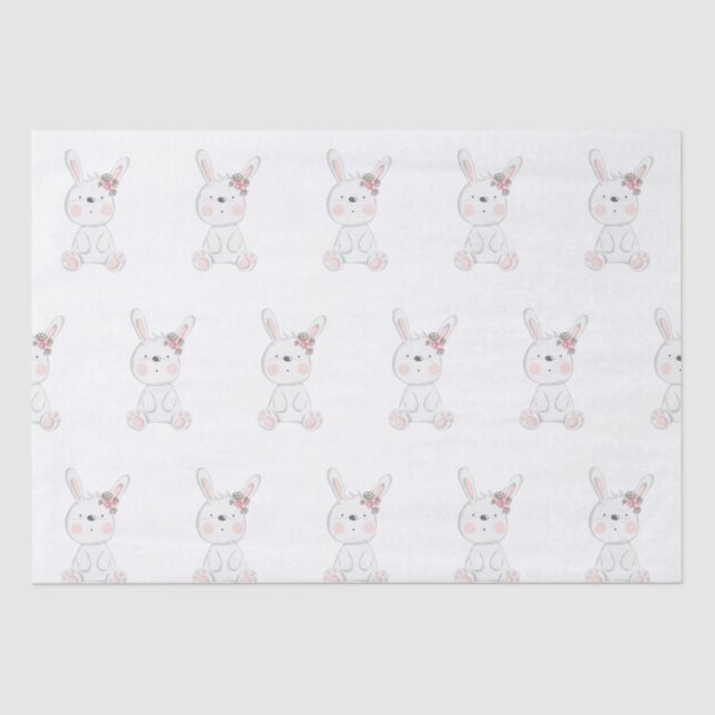 Baby Bunny Pattern Baby Dusche Seidenpapier (Vorderseite)