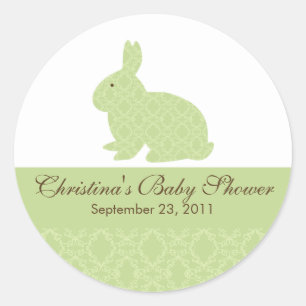 Baby Bunny Rabbit Baby Shower Sticker Neutral