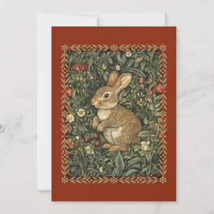 Baby Bunny Rabbit in William Morris Style Garden Einladung