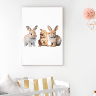 Baby Bunny Rabbit Kinderzimmer Poster