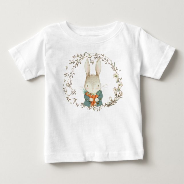 Baby Bunny Rabbit mit Karotten T-shirt (Vorderseite)