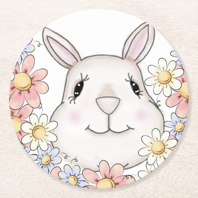 Baby Bunny Rabbit Paper Untersetzer (Vorderseite)