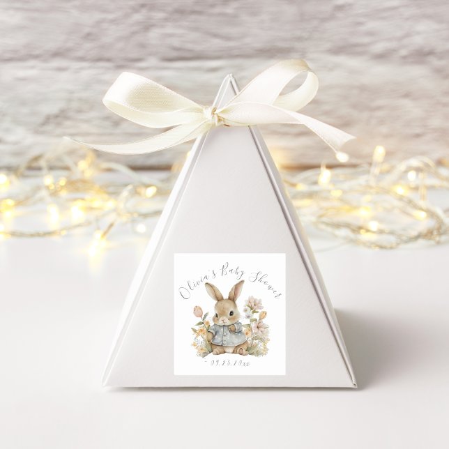 Baby Bunny Rabbit Personalisiert Square Sticker (Von Creator hochgeladen)