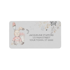 Baby Bunny Rabbit Wasserfarbe Gender Neutral Adressaufkleber