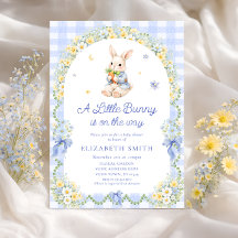 Baby Bunny Süßes Kaninchen Gingham Junge Babyparty