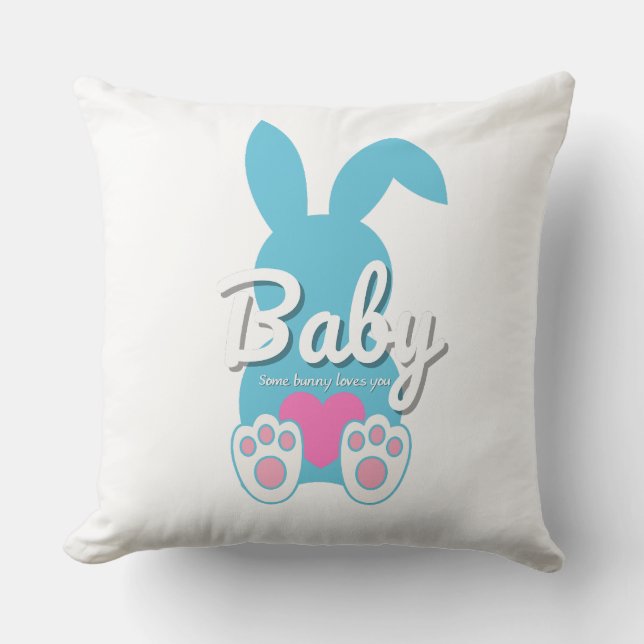Baby Bunny Throw Kissen - Niedliches FamilienOster (Vorderseite)