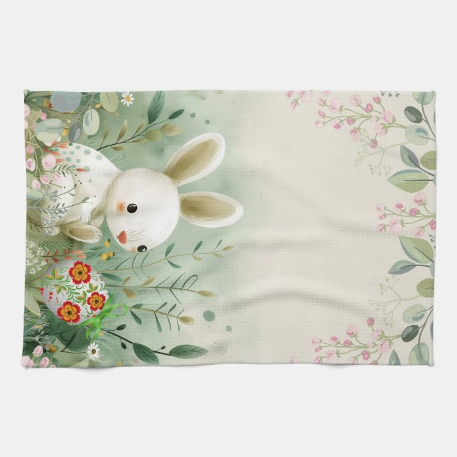 BABY BUNNY UND EASTER EGG GESCHIRRTUCH (Horizontal)