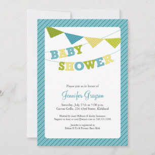 Baby Bunting Baby Shower Einladung in Aqua