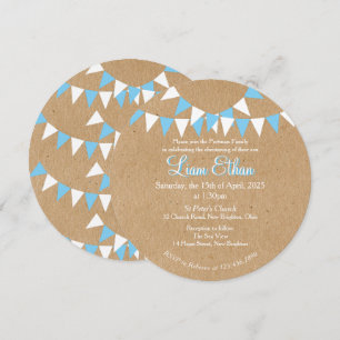 Baby Bunting Blau Taufe Einladung