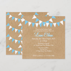 Baby Bunting Blau Taufe Einladung