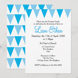 Baby Bunting Blau Taufe Einladung