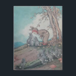 Baby Bunting Nursery rhyme vintage art Postkarte<br><div class="desc">Baby Bunting Nursery rhyme vintage art
Add text if you like</div>