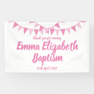 Baby Bunting Rosa Taufgeschenk Banner