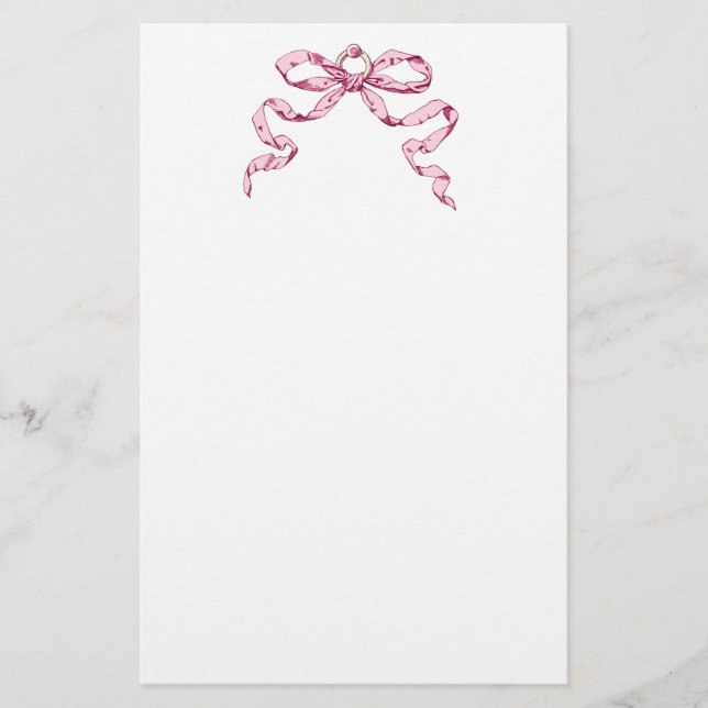 Baby Business Pink Bow Stationery Briefpapier (Vorderseite)