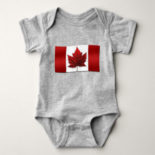 Baby Canada Flag Souvenir Bio One-Piece Baby Strampler