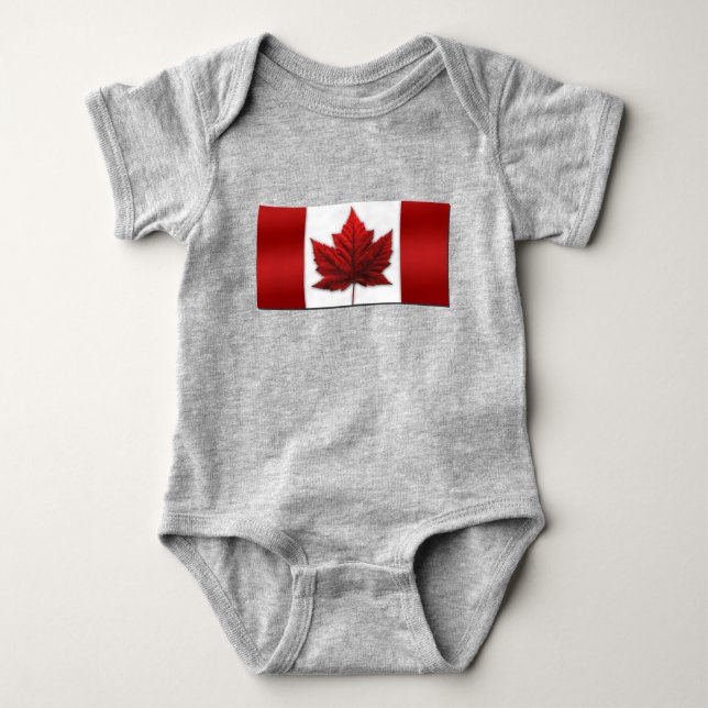 Baby Canada Flag Souvenir Bio One-Piece Strampler (Vorderseite)