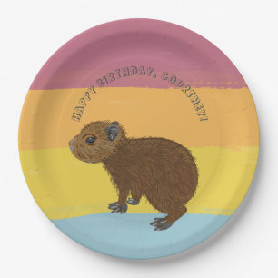 Baby Capybara Niedliche Illustration farbenfroh ge Pappteller