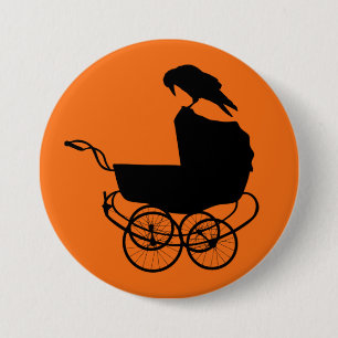 Baby Carriage and Crow Button