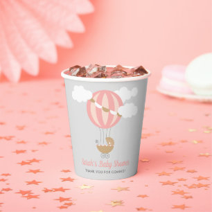 Baby Carriage Balloon Girl Babydusche Pappbecher