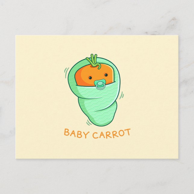 Baby Carrot Pun Postkarte (Vorderseite)