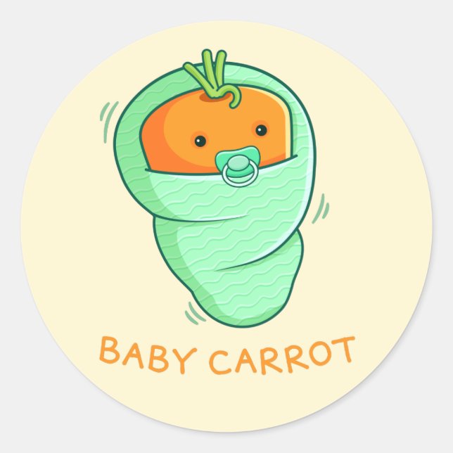 Baby Carrot Pun Runder Aufkleber (Vorderseite)