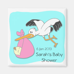 Baby-Cartoon-Babyduschenmagnet des Storchs Magnet