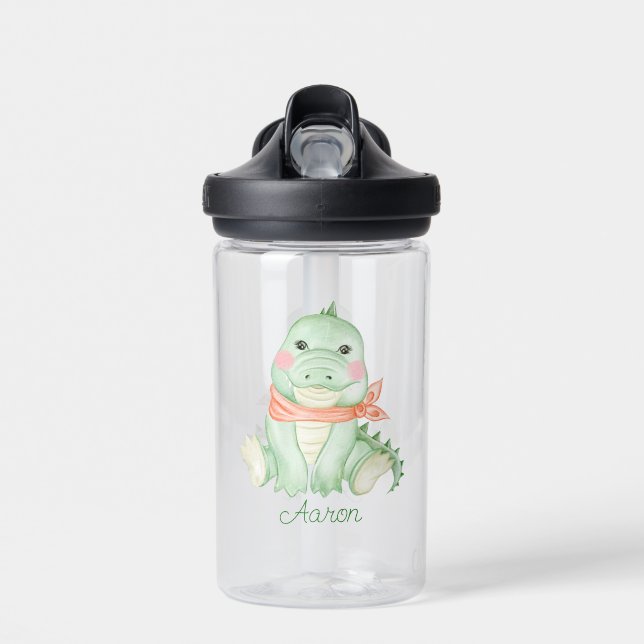 Baby Cartoon Dinosaur Personalisiert Trinkflasche (Vorne)