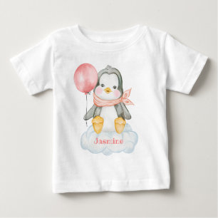 Baby-Cartoon-Pinguin Rosa Baby T-shirt