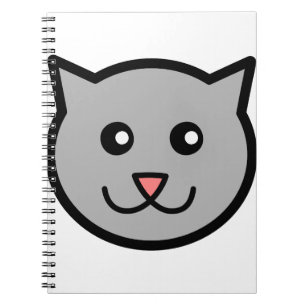 Baby Cat Gesicht Niedlich Pet Smile Kitty Gray Cat Notizblock