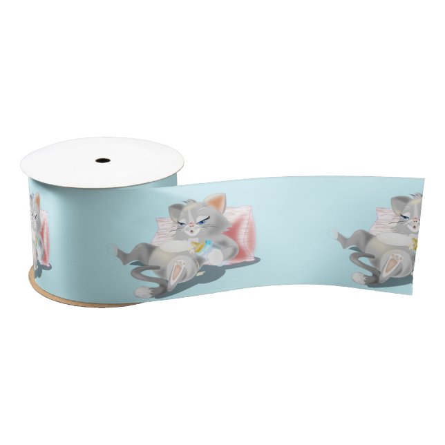 Baby Cat Ribbon - Ihre Farben - Text Satinband (Spule)